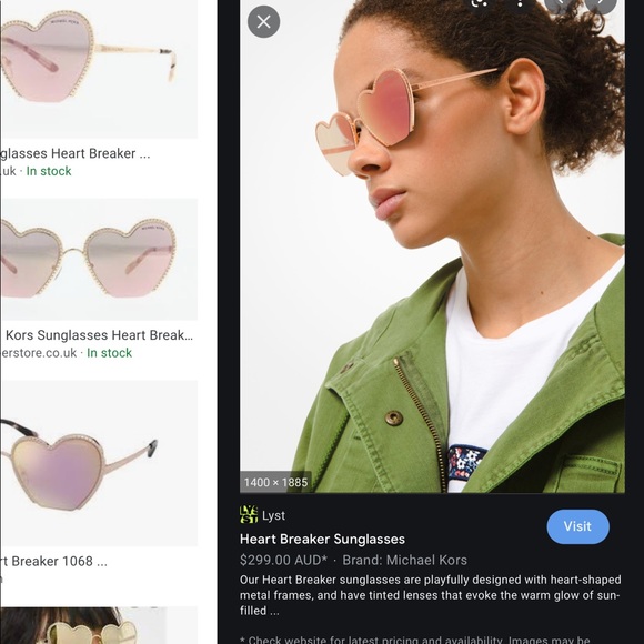 Michael kors rose gold heartbreaker sunglasses